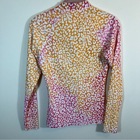 ✨ J. Crew Women’s Pink Orange Cheetah Leopard Rash Guard Small - Picture 9 of 12